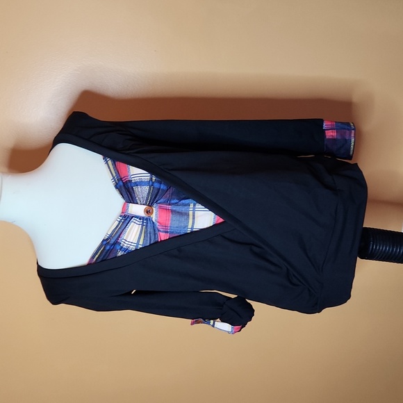 Women's Tunic with plaid detail - Picture 1 of 6